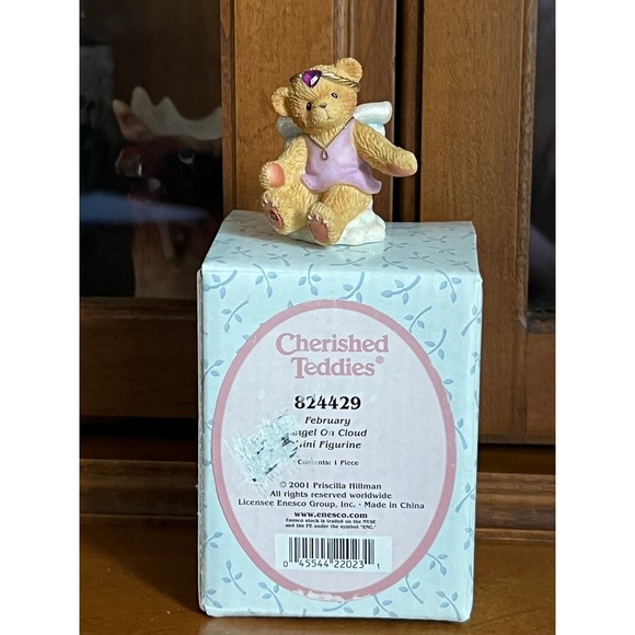 Vintage Cherished Teddies Angel on Cloud Mini Figurine February Birthday - Picture 4 of 5
